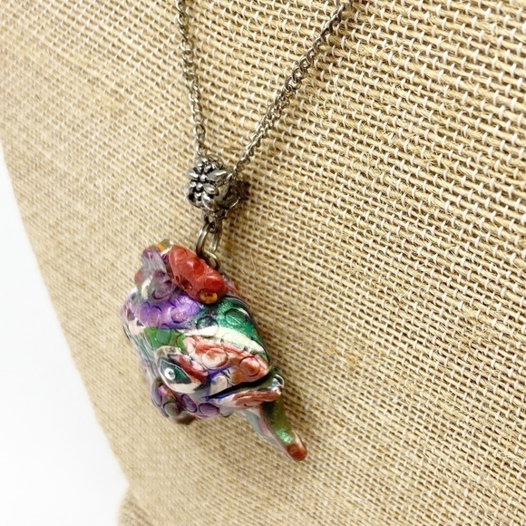 Colorful Handmade Artisan Fish Pendant - Picture 5 of 8